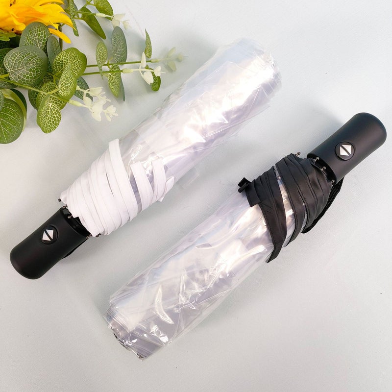 Full-Automatic Three-Folding Transparent Umbrella Thickened Small Fresh Transparent Umbrella Men'S And Women'S Net Red Student Umbrella - Image 1